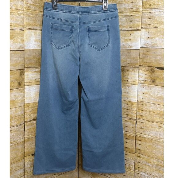 PURE J. JILL PULL ON CASUAL WIDE LEG EVERYDAY SOFT STRETCH MID RISE DENIM SZ. S - Picture 2 of 3
